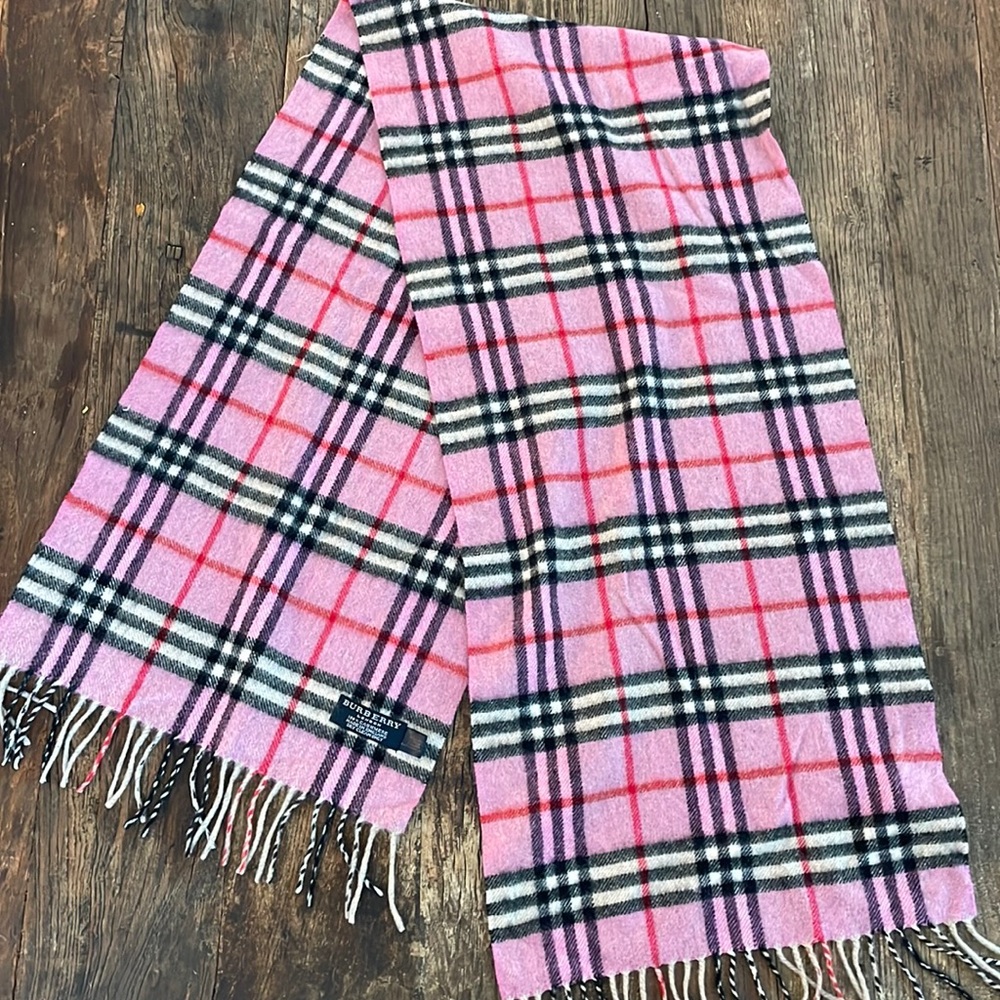 Pink Burberry Plaid Scarf